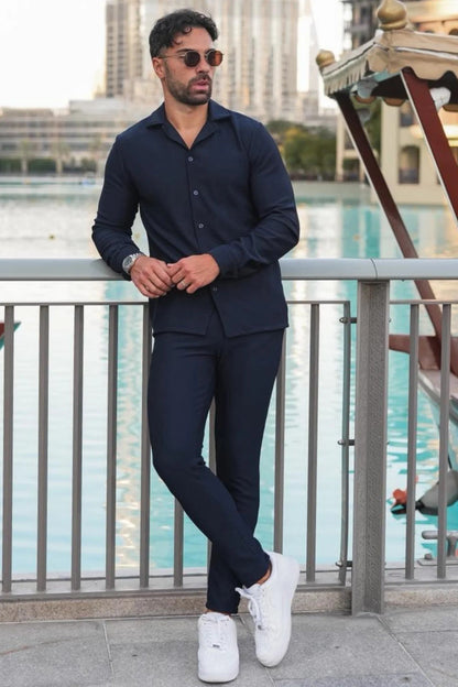 Broncoo Navy Essential Button Up Set